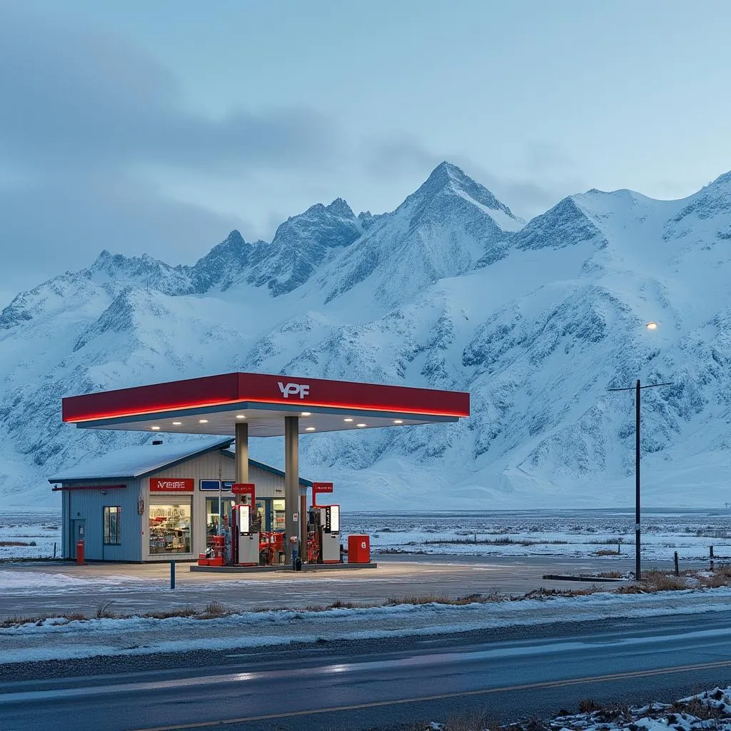 Estación YPF en la Patagonia