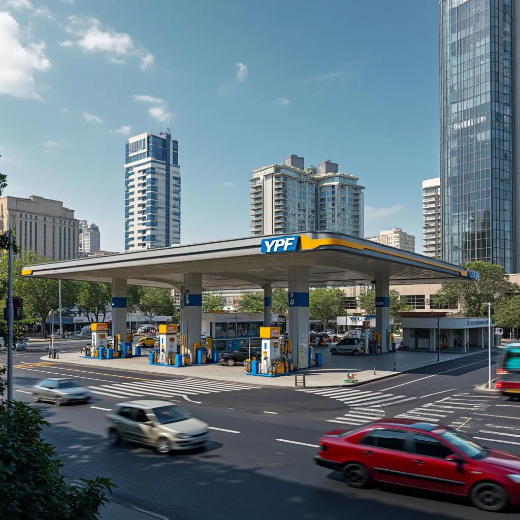 Estación YPF urbana en Buenos Aires